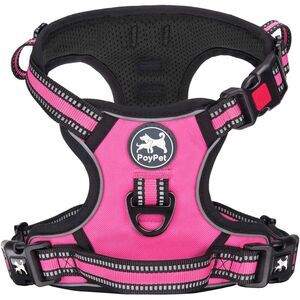 NEW Open Box PoyPet No Pull No Choke Reflective Adj. (Pink, M) Dog Harness/Vest